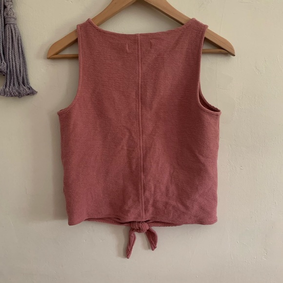 Madewell • button front tie tank top small mauve - Picture 6 of 6